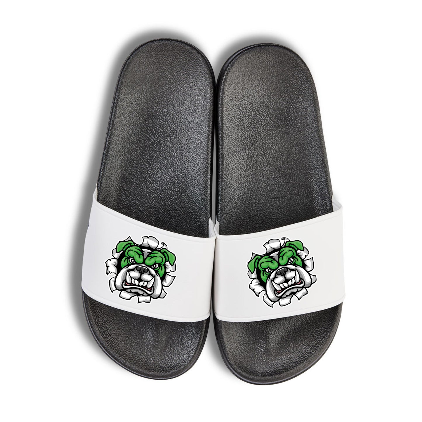 Bulldogs Badelatschen schwarz-weiß Bulldogge