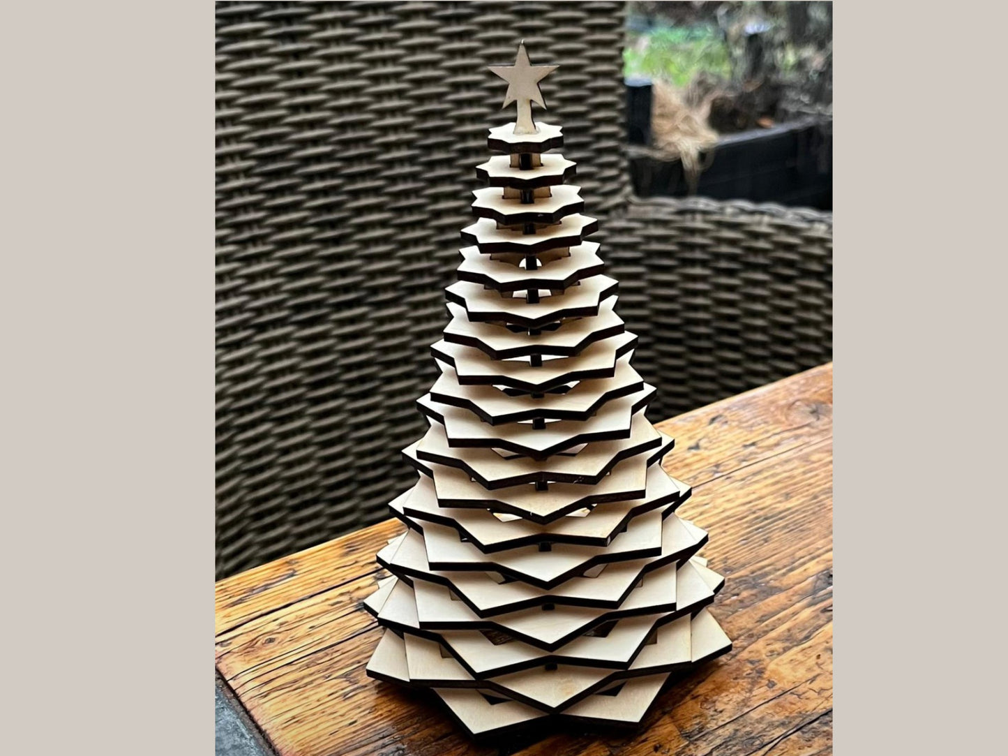 Tannenbäumchen gelasert inklusive Beleuchtung