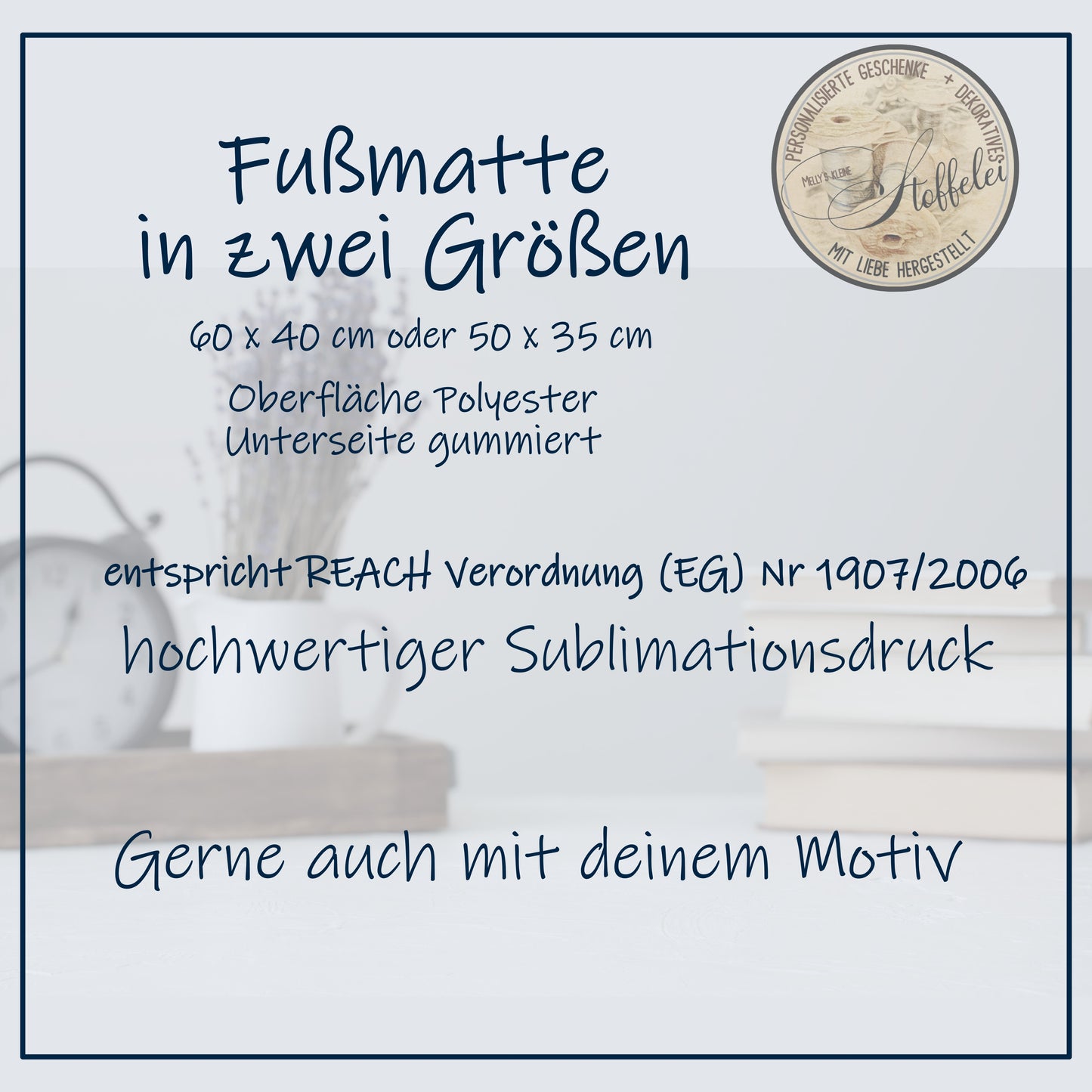 Fussmatte "Home sweet home" in zwei Größen modernes Design personalisierbar