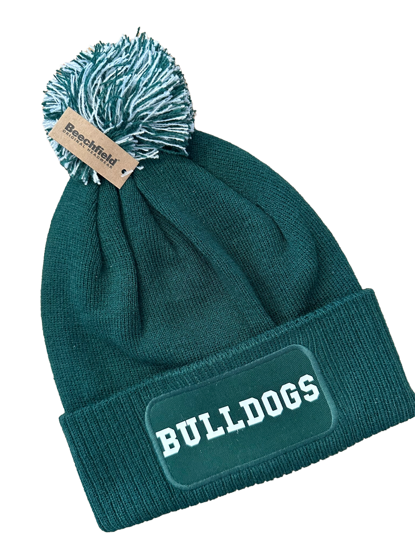 Bommelmütze - Bulldogs Schriftzug weiß