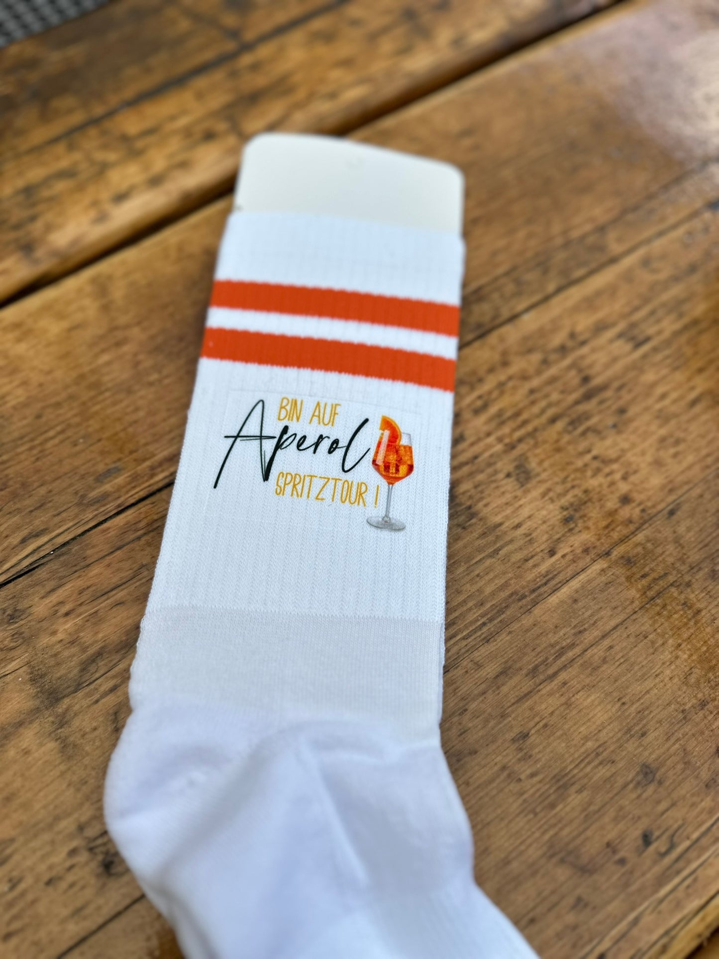 Socken im Aperol Stil - Bin auf Aperol Spritztour