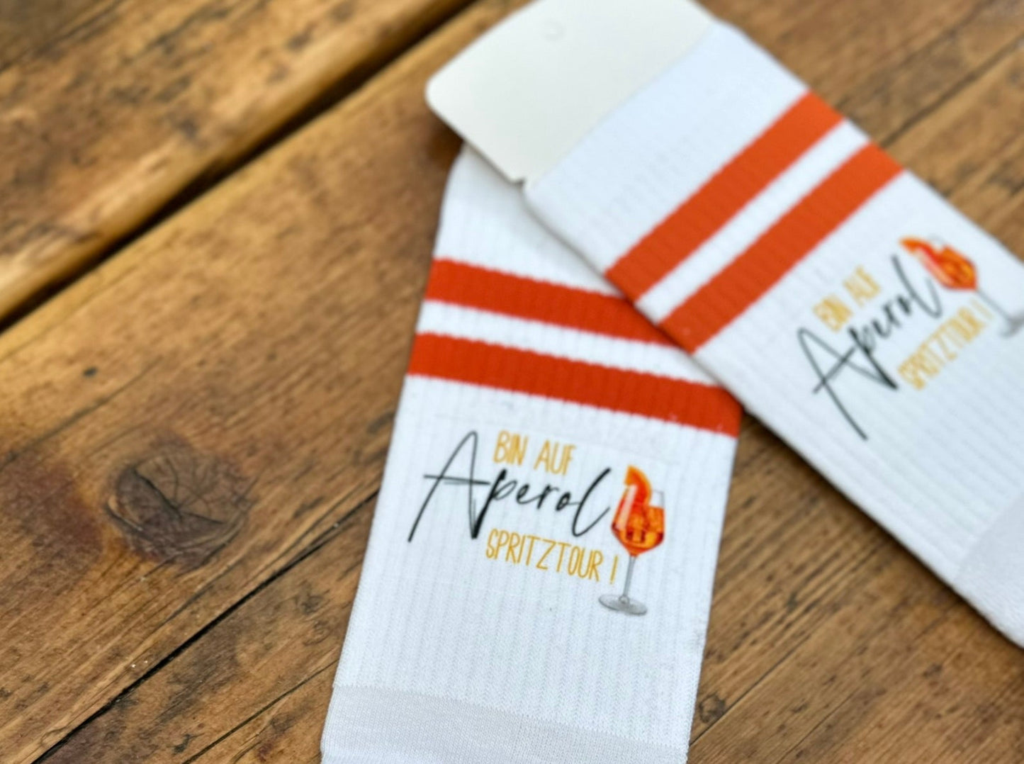 Socken im Aperol Stil - Bin auf Aperol Spritztour