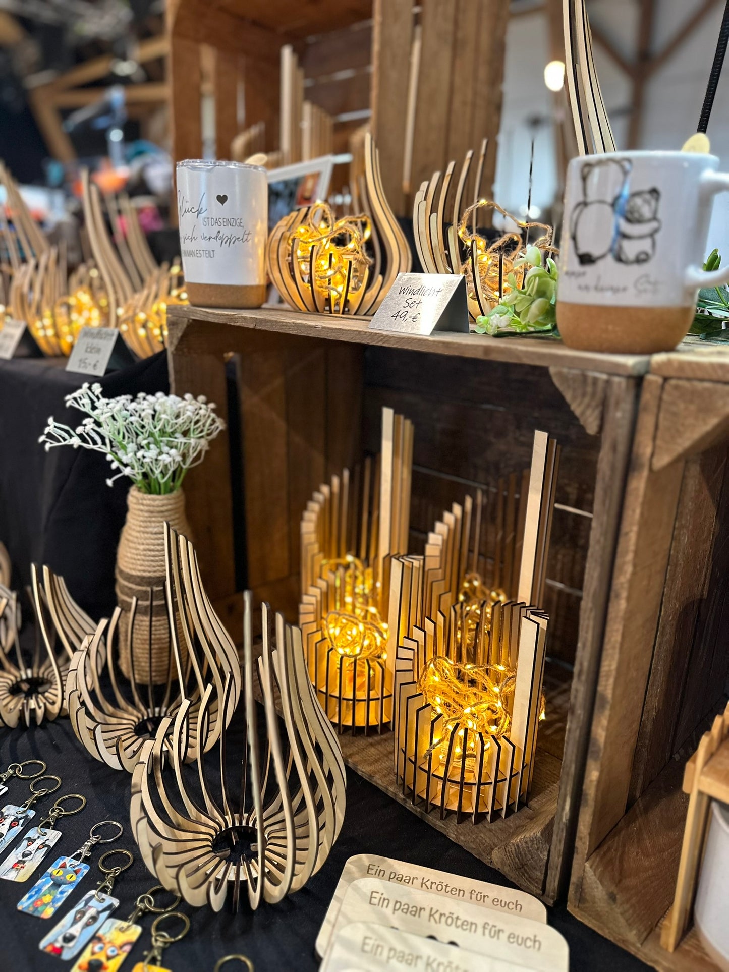 Gelasertes Windlicht in drei verschiedenen Größen, gerade Form