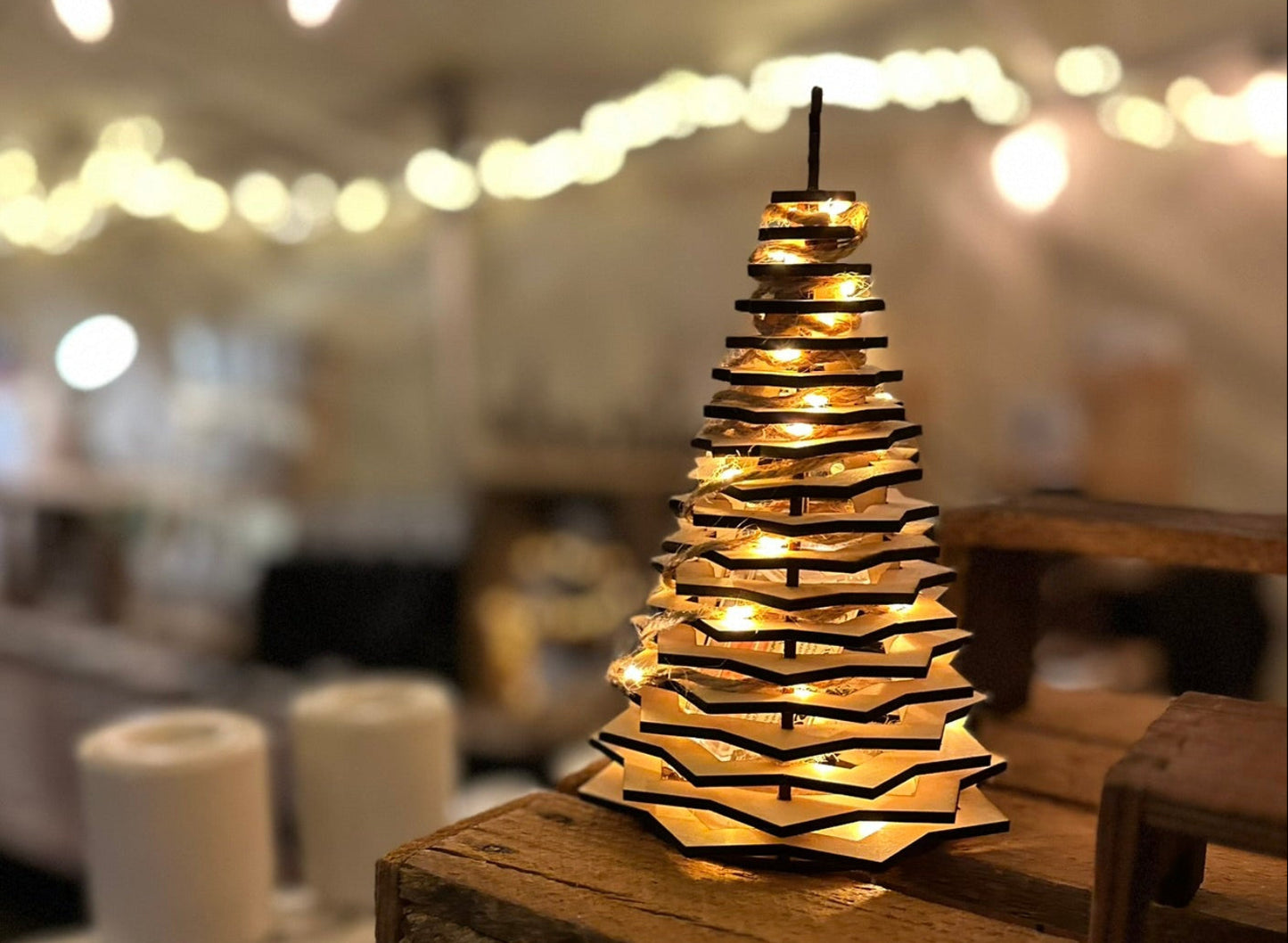 Tannenbäumchen gelasert inklusive Beleuchtung