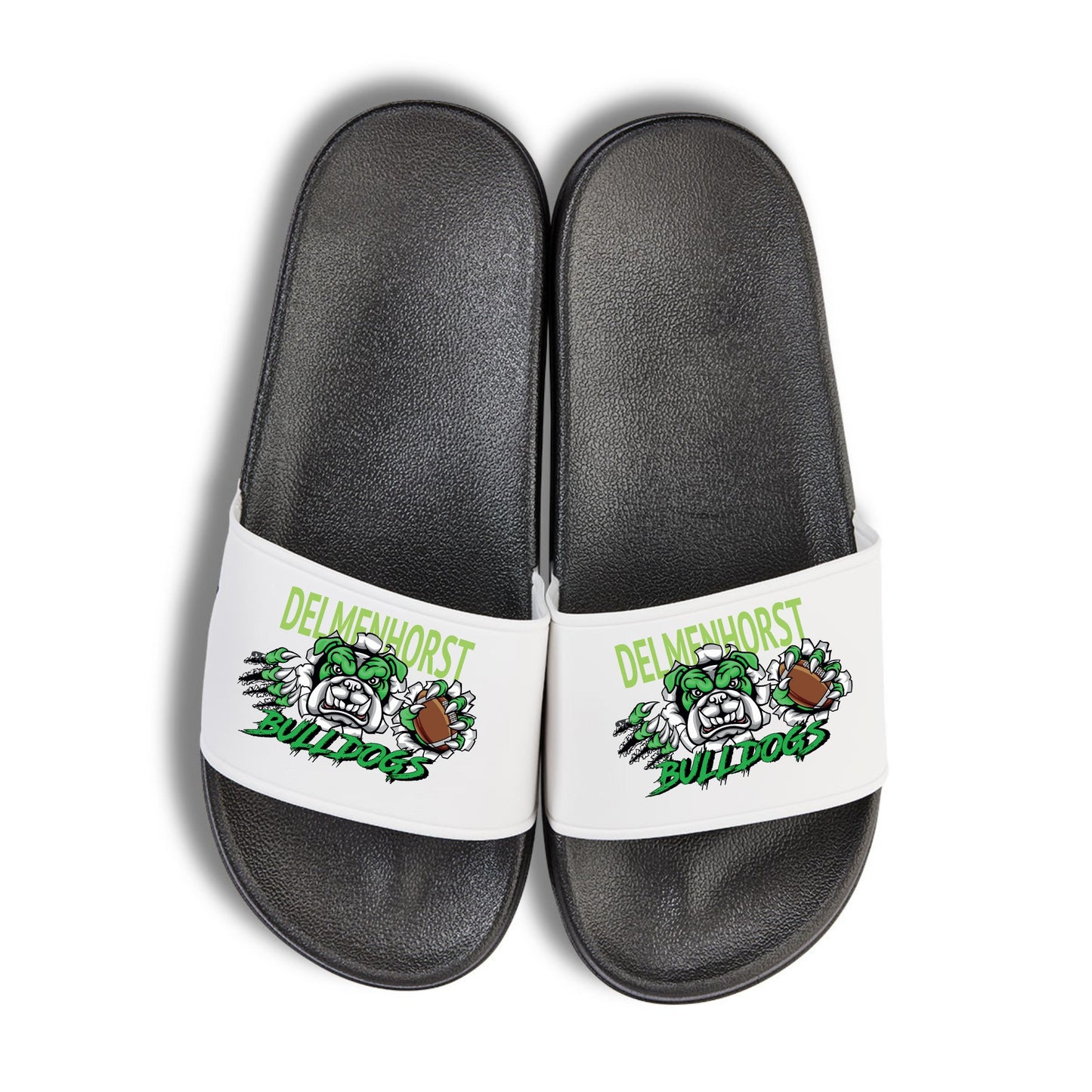 Bulldogs Badelatschen schwarz-weiß Logo