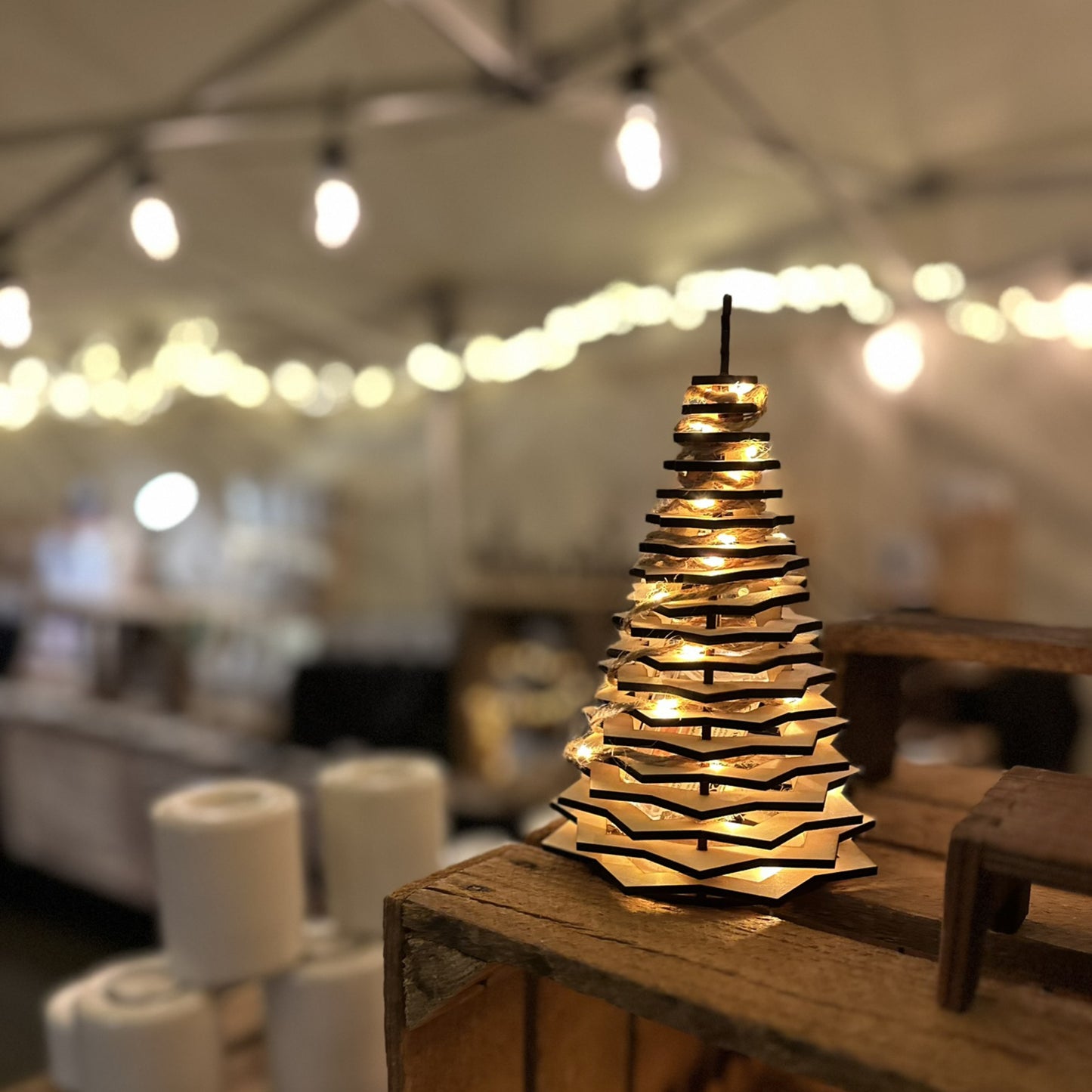 Tannenbäumchen gelasert inklusive Beleuchtung