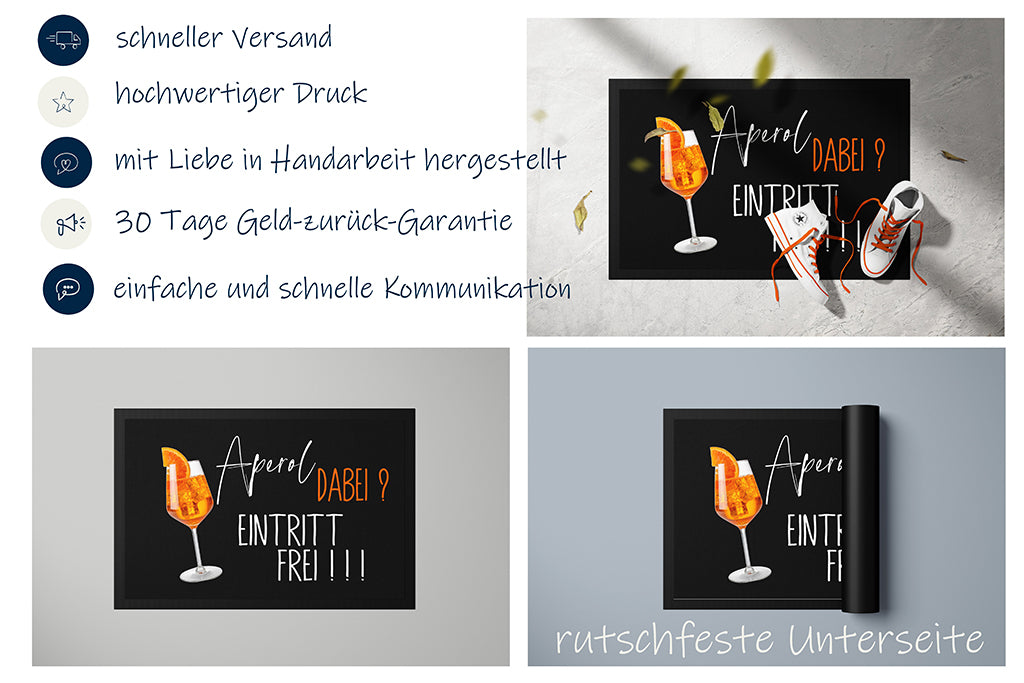 Fussmatte "Aperol dabei" in zwei Größen