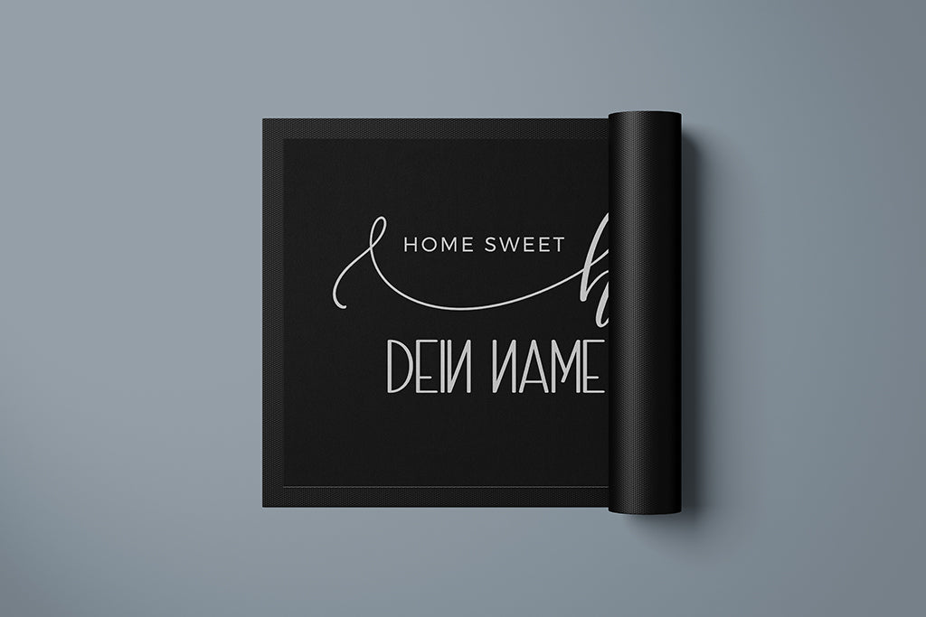 Fussmatte "Home sweet home" in zwei Größen modernes Design personalisierbar