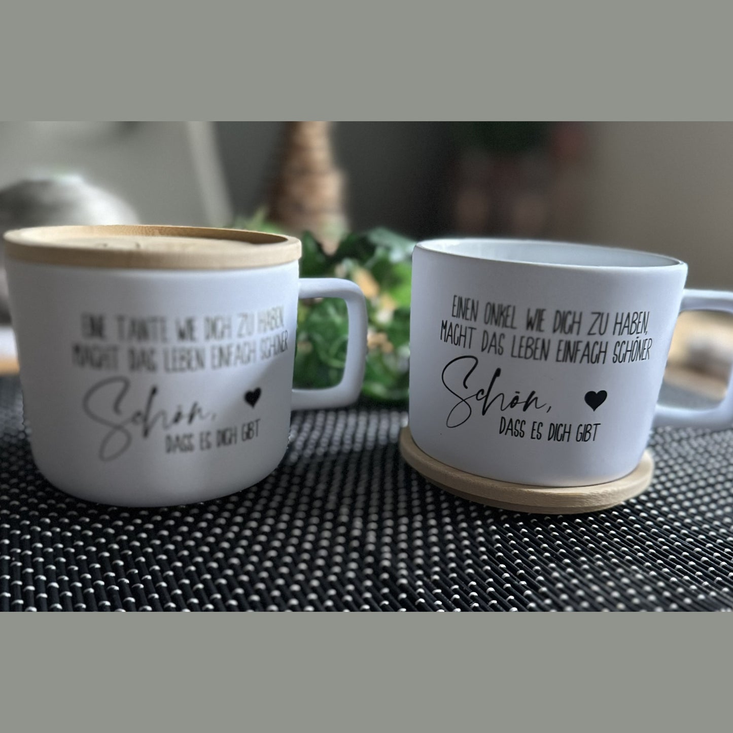 Matte Sublimationstasse MOLOK mit Bambusdeckel, weiß