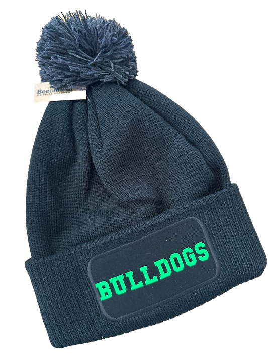 Bommelmütze - Bulldogs Schriftzug neongrün