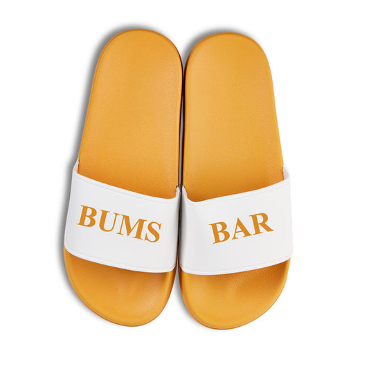 Badelatschen "BUMS BAR" in gelb