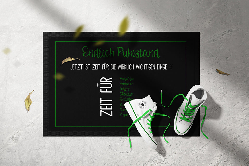 Fussmatte "Endlich Ruhestand" in zwei Größen