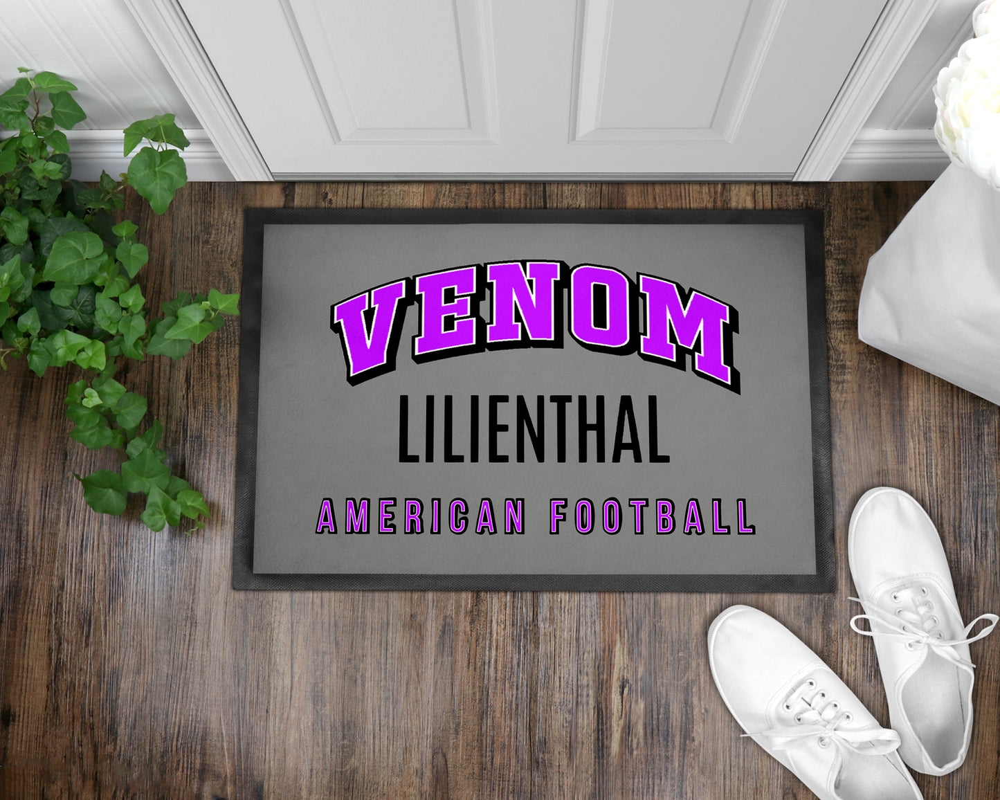 Fussmatte Venom Lilienthal mit gebogenem Logo in zwei Größen