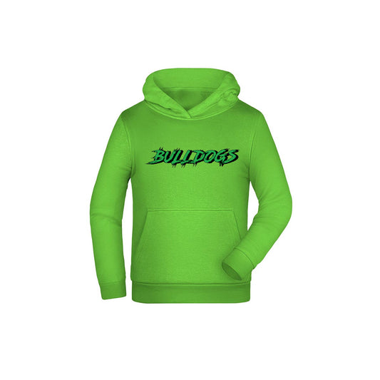 Bulldogs Hoodie Kids in lime green mit Schriftzug