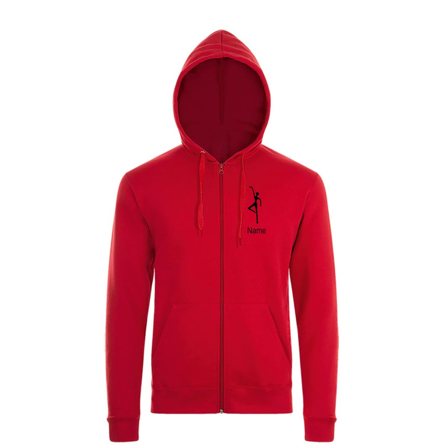 Sweatshirt-Jacke  "Ballettschule" rot mit schwarzem Druck