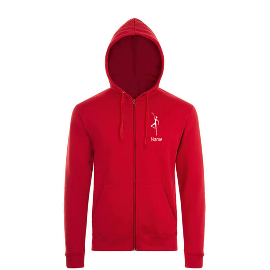 Sweatshirt-Jacke Kids "Ballettschule" rot mit weißem Druck