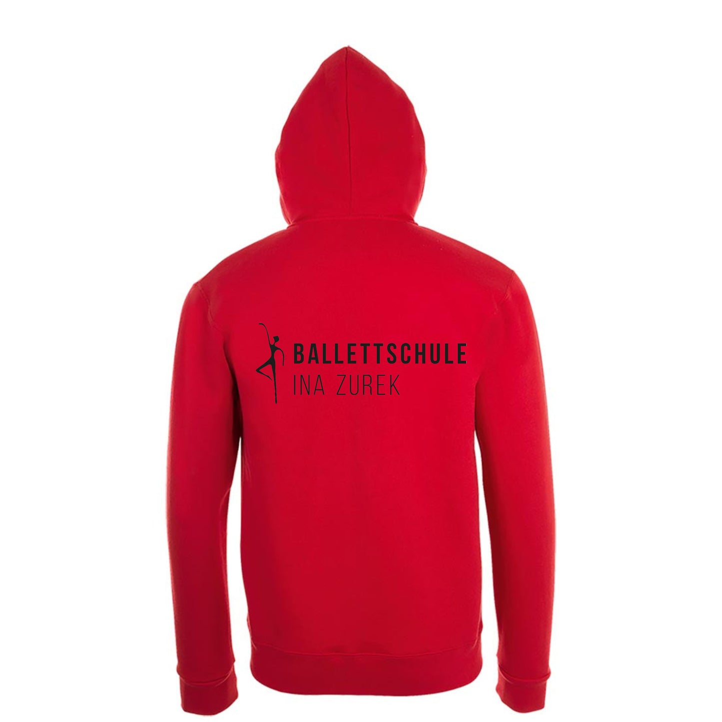 Sweatshirt-Jacke  "Ballettschule" rot mit schwarzem Druck