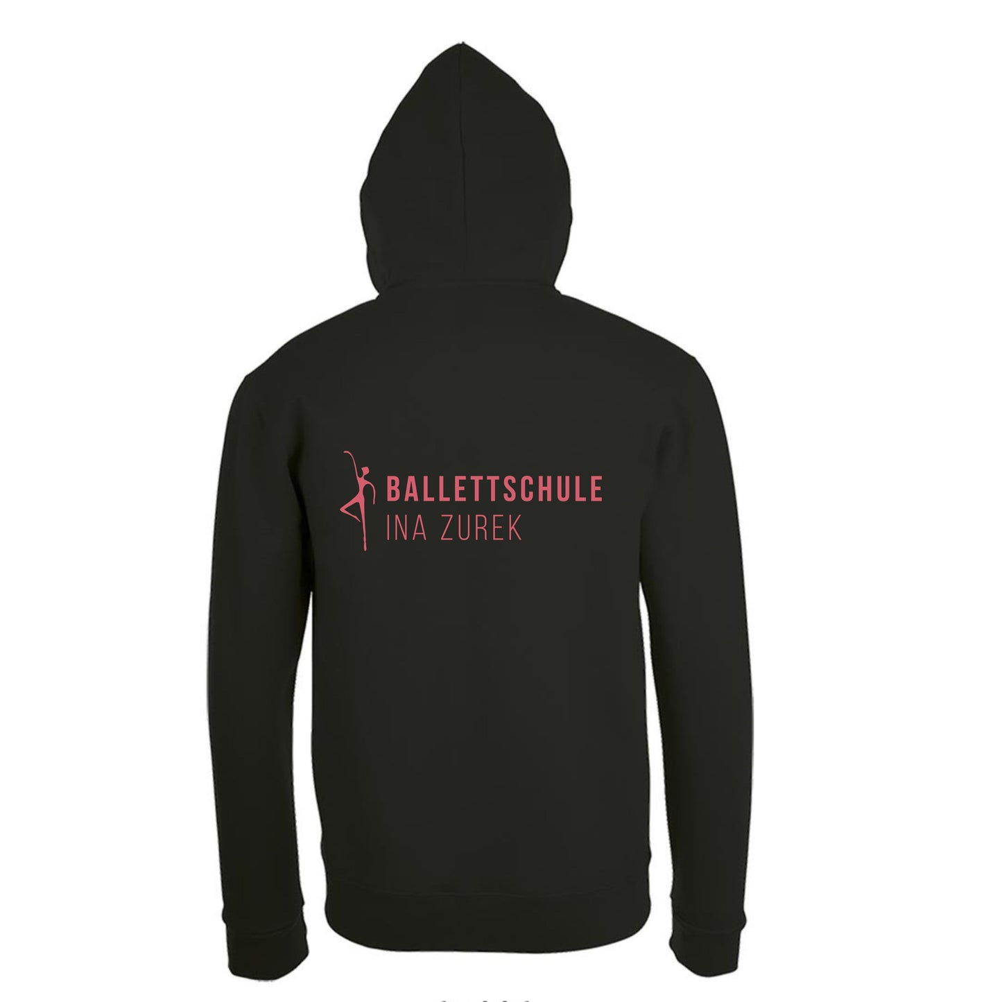 Sweatshirt-Jacke  "Ballettschule" schwarz mit rosanem Druck