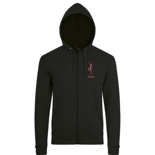 Sweatshirt-Jacke Kids "Ballettschule" schwarz mit rosanem Druck