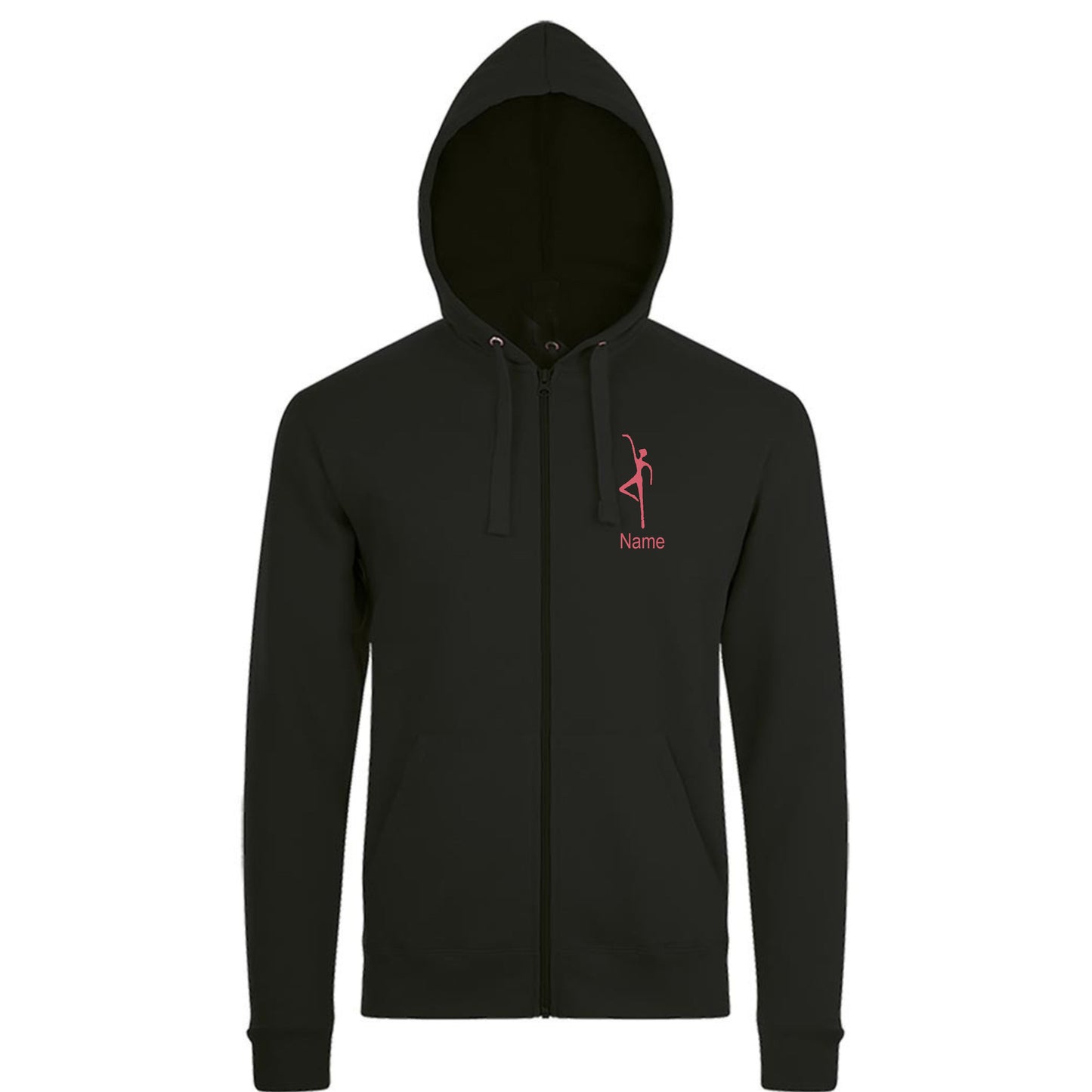 Sweatshirt-Jacke  "Ballettschule" schwarz mit rosanem Druck