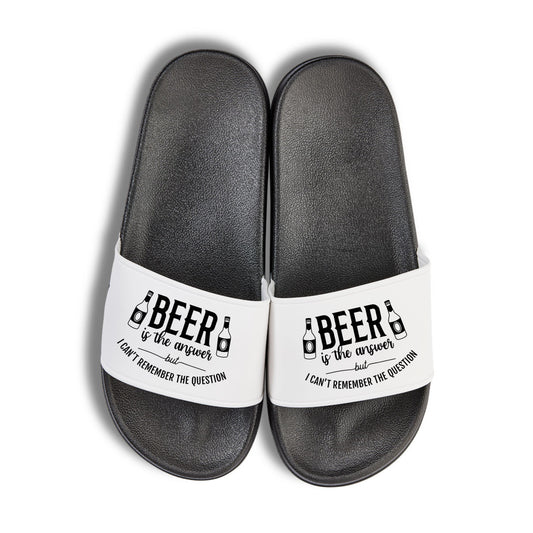 Badelatschen "beer is the answer"