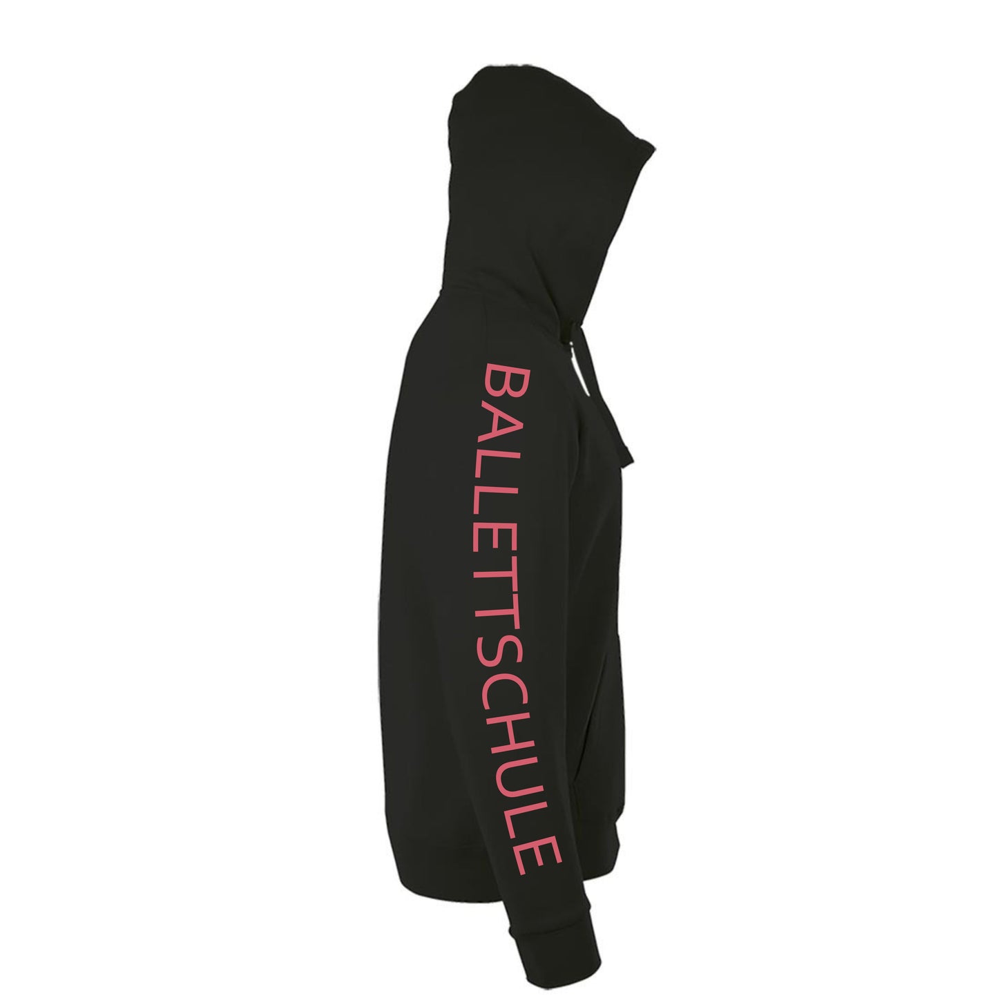 Sweatshirt-Jacke  "Ballettschule" schwarz mit rosanem Druck
