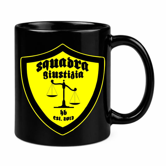 Schwarze Tasse Squadra Giustizia