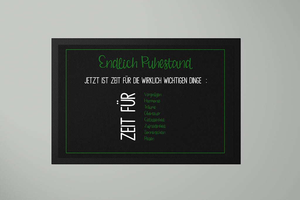 Fussmatte "Endlich Ruhestand" in zwei Größen