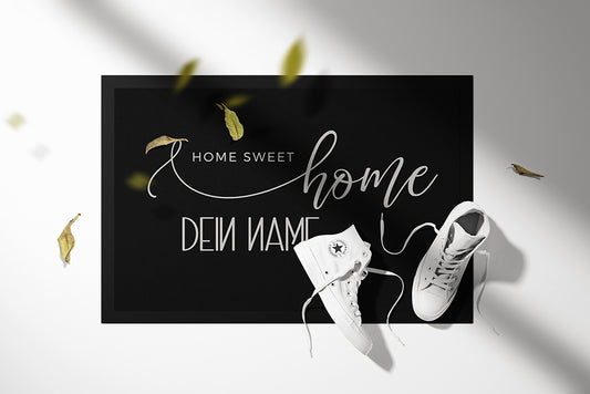 Fussmatte "Home sweet home" in zwei Größen modernes Design personalisierbar