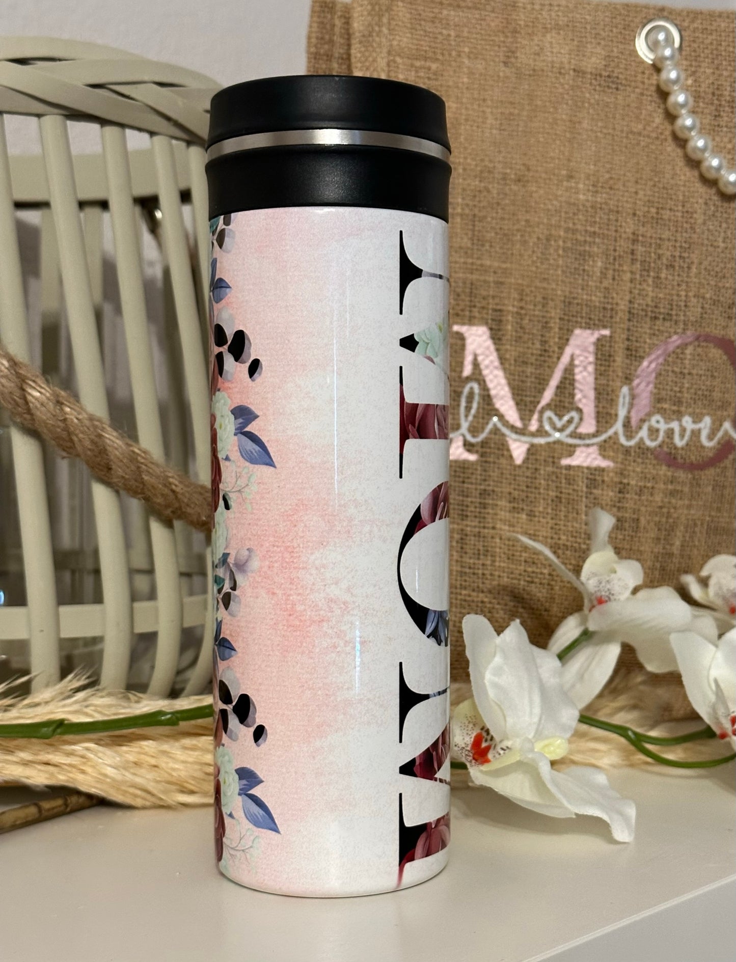 Edelstahl Thermosflasche Mom floral